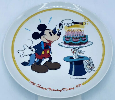 #ad Schmid Walt Disney 1928 Happy Birthday Mickey 1978 Decorative Plate Ceramic