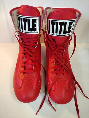 #ad Title Boxing Shoes Mens Speed Flex Encore Mid Length Red Faux Leather Size 11