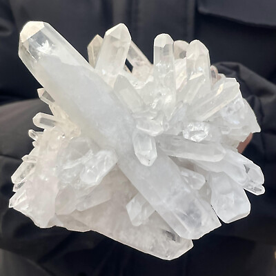 #ad 555G Natural white Crystal Himalayan quartz cluster mineralsls