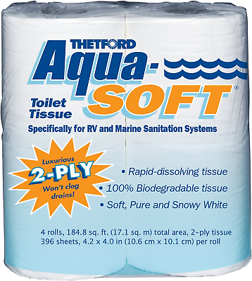 Aqua Soft Toilet Tissue Toilet Paper for RV and Marine 2 Ply 03300