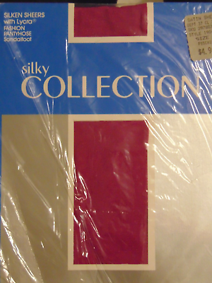 #ad Silky Collection Silken Sheers Lycra Tactel Nylon Pantyhose FUSCHIA NEW Size L
