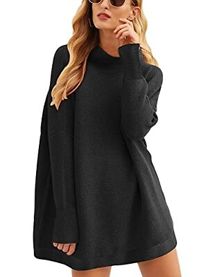 #ad #ad Anrabess ANRABESS Women Turtleneck Sweaters Long Sleeve Baggy Chunky Knit Dress