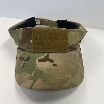 #ad 215 Tactical Gear Hat Tan Camo VISOR Adjustable Patches Mesh Panels USA MADE