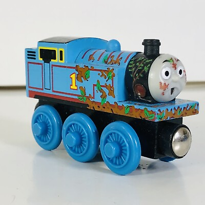 Thomas the Train Mud Covered Wooden Railway Tank Engine Friends TOMY UK 2003