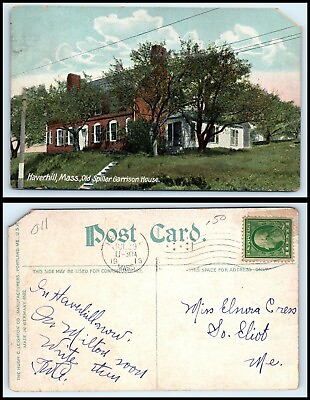#ad MASSACHUSETTS Postcard Haverhill The Old Spiller Garrison House N7