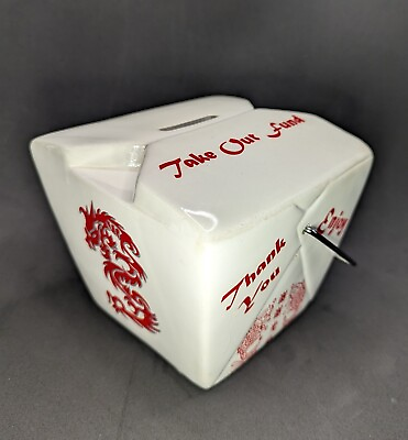 Fab Starpoint Ceramic Chinese Takeout Piggy Bank Coin Money