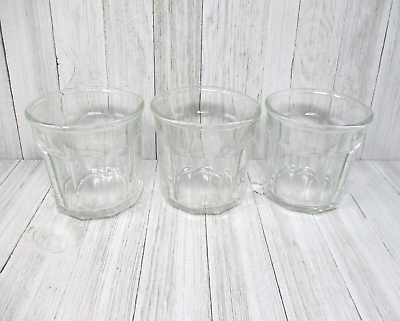 #ad #ad Set of 3 Vintage LUMINARC 500 Clear Glass Tumbler 10 Panels Made in France 12 oz