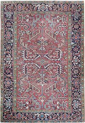 #ad #ad 7#x27; x 9#x27; Antique Traditional Heeriz Rug ALL OVER PATTERN 23618