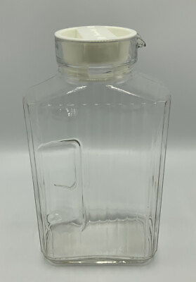 Luminarc Quadro 2 Liter Glass Pitcher with Lid 67.5 Ounce Clear White								...