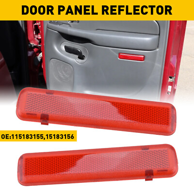 #ad 2X Rear Door Panel Reflector Light Lens Red For 2003 2006 Chevy Silverado 1500