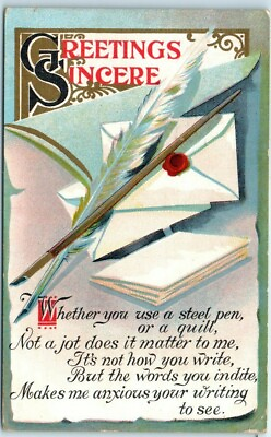 #ad Postcard Art Print with Poem Greetings Sincere Greeting Card