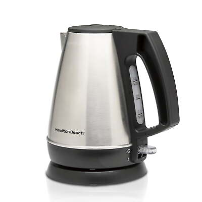 #ad 1 Liter Electric Kettle Stainless Steel and Black New 40901F