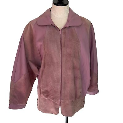 Aggie Georgette For Chordas Womens Bomber Jacket Pink Size Large Vintage Leather