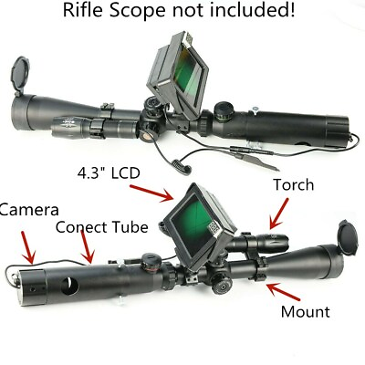 #ad SALE DIY Rifle Scope Device Dayamp;Night Dual use Night Vision 4.3quot; LCD IR Torch