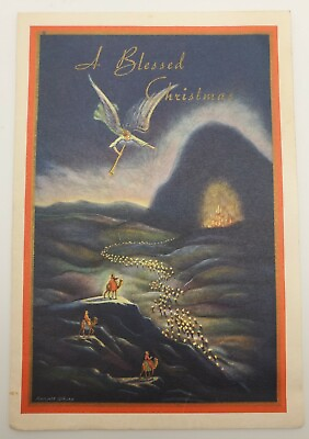 #ad quot;A Blessed Christmasquot; VTG Card With Flowers From Bethlehem Brooklyn NY Monastery