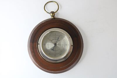 #ad Springfield Wall Wooden Round Barometer Weather Gauge