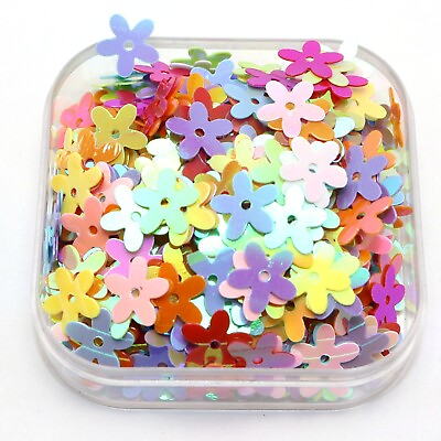 #ad 2000 Mixed Color AB 10mm Flowers Loose sequins Paillettes Sewing Wedding Craft
