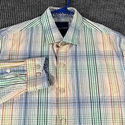 #ad Tommy Bahama Mens Medium Multicolored Long Sleeve Button Down Shirt Nice Sharp