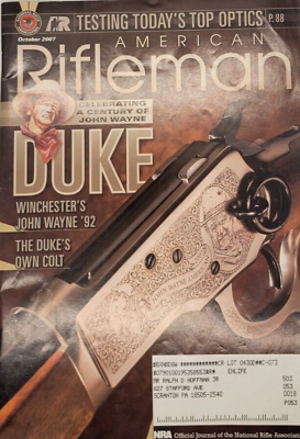The American Rifleman Magazine October 2007 Vintage