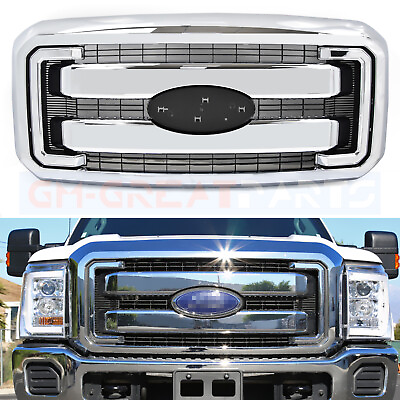 #ad Grill Assembly For 2011 2016 F250 F350 F450 F550 Super Duty Chrome Grill