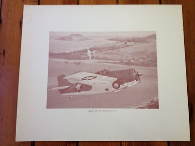 #ad Grumman F4F 4 Wildcat WWII Airplane Phillips Historical Aviation Art Print