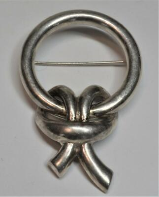 #ad Designer Stamped KRYPELL 925 Sterling Polished KNOT Shape Pin Brooch 14.17g