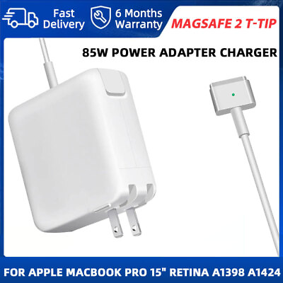#ad New 85W For MacBook Pro MagSafe2 Power Adapter Charger A1398 Late 12 2015 White