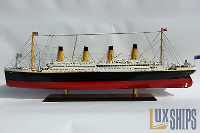 #ad RMS Titanic Wooden Ship Model With Lights RMS Titanic Model Ship