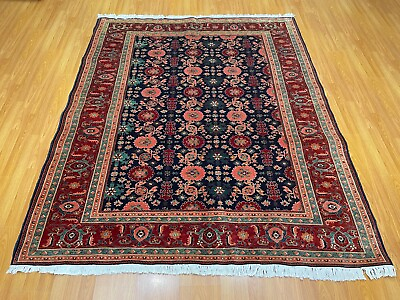 #ad 6x8 Navy Blue Afghan Traditional Hand Knotted Area Rug Oriental Wool