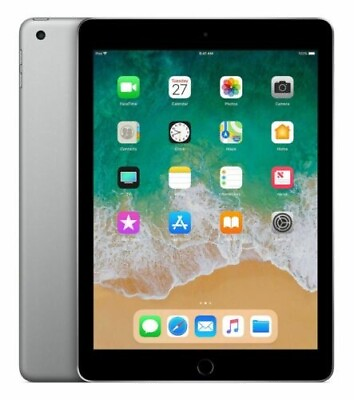 Apple iPad 6th Gen MR7F2LL A A1893 9.7quot; 32GB Black amp; Space Gray iOS 15.6 Retina