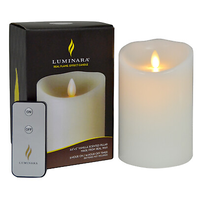 Luminara Flameless Flickering Led Candles Battery Operated Real Wax 5inch White