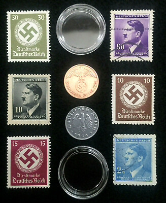 #ad Rare WW2 German Coins amp; Stamps Set Of Historical Artifacts Collectors Set