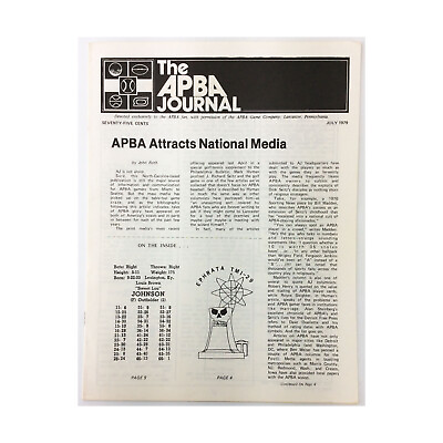 #ad APBA APBA Journal Volume 12 #12 quot;APBA Attracts National Media Design Mag VG