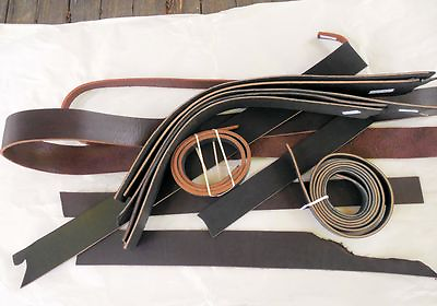 Harness Bridle LEATHER Straps 1 2quot; to 8quot; WIDE Scraps Strips BLACK BROWN Remnants