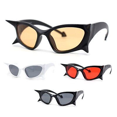 #ad Super Unique Retro Sharp Devil Horn Rim Cat Eye Plastic Sunglasses