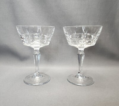 #ad #ad Cristal D#x27;Arques Durand Chateaudun Crystal Champagne Coupes Sherbet Glasses Pair