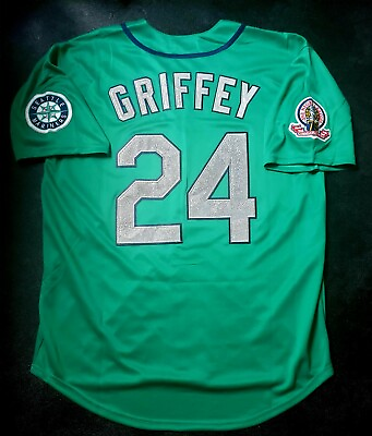 #ad Ken Griffey Jr Jersey Seattle Mariners 1995 Retro Throwback Stitched NEW💥SALE
