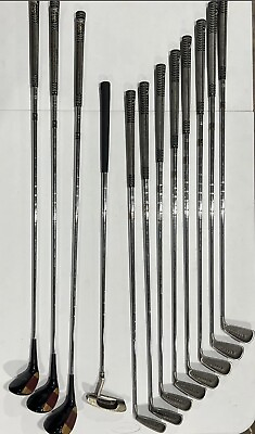 #ad Spalding Registered Executive Irons 1 PW 1 SW iron RH Steel Shafts 12 Club Set