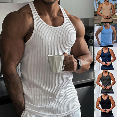 #ad Knit Fitness Vest Tank Top Sportswear Bodybuilding Tops Tee Fashion Breathable