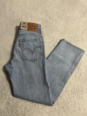 #ad Levis Wedgie Straight Distressed Low Rise Size 00 x Short W24 X L28