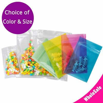 #ad Assorted Sizes amp; Colors Glossy Flat Lying Plastic Mylar Zip Lock Pouch Bag