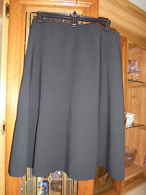 #ad Calvin Klein black lined flared skirt size 6