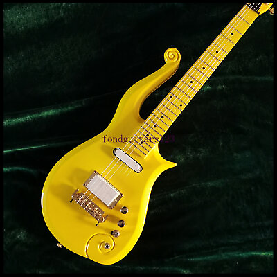 #ad Solid Body Yellow Cloud Electric Guitar Dot Inaly Gold Hardware Free Shipping