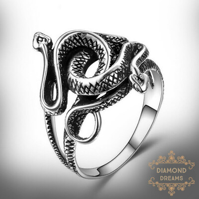 #ad Men#x27;s Ring Natural Born Killers 925 Sterling Silver Solid Snake Shapes Ring Gift