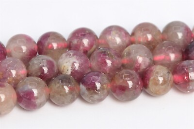 #ad 6MM Genuine Natural Tourmaline Semi Transparent Beads Grade A Round Loose Beads