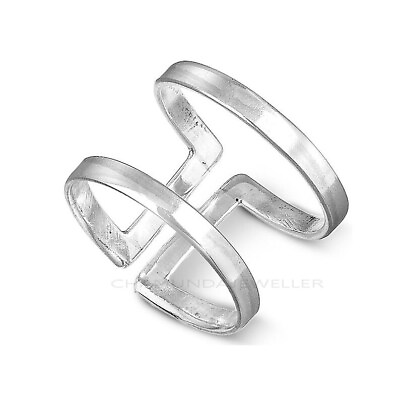 #ad Double Band Ring Sterling Silver Ring For Women Splint Knuckle Ring