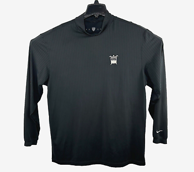 #ad Nike Golf Mens XL Black Long Sleeve Fit Dry Base Layer Mock Palm Beach National