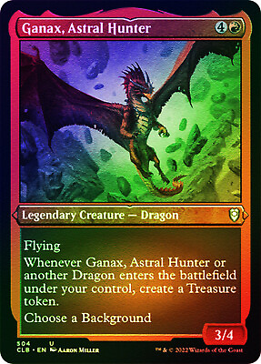 #ad MTG FOIL Ganax Astral Hunter Foil Etched – Commander Legends CLB Magic Card #