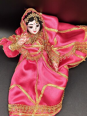 #ad Shelf Sitter 4quot; India Bride Doll