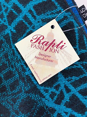 #ad Rapti Cashmere Scarf Blue Green Handmade Fair Trade NWT